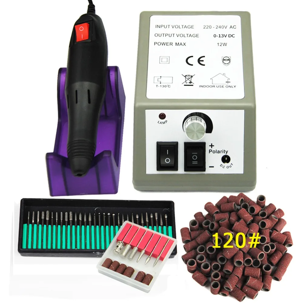 Professional Electric Nail Drill Machine Set Nail Art File 36 Bits 120