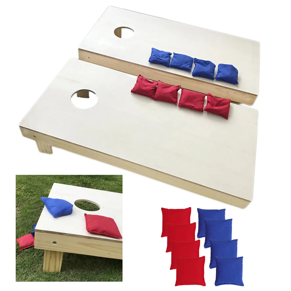 

haxTON Tournament Size Classic Solid Wood Cornhole Set Platforms for Children and Adult with 8 Bean Bags and 2 Cornhole Board