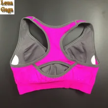 Women Sports Bra Fitness top with inserts Padded Wire free push UP Cotton full cup For