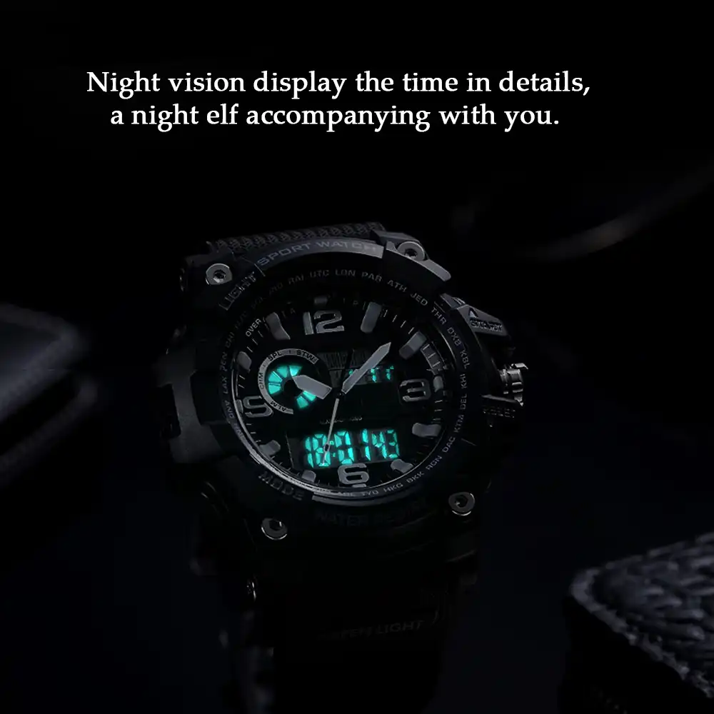 xiaomi twentyseventeen outdoor electronic sport watch dial dual time display