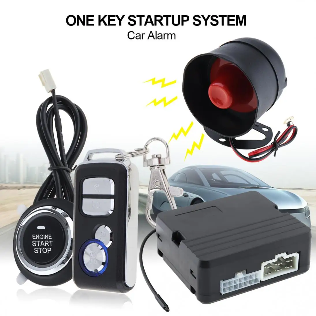 

Durable 12V 433MHz Car Alarm System Remote Start Stop Engine System with Auto Central Lock and Remote Keyless