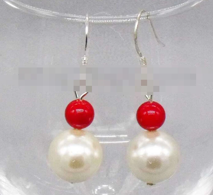 

hot sell new - -hot 00247 5pc red Coral alloy hook dangle earring