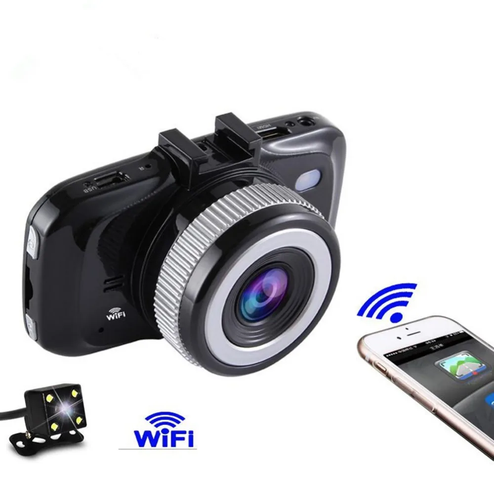 Car DVR Cam Video Audio Recorder Camera 1080P Wifi to Cellphone Dashcam Dual Lens Vehicle