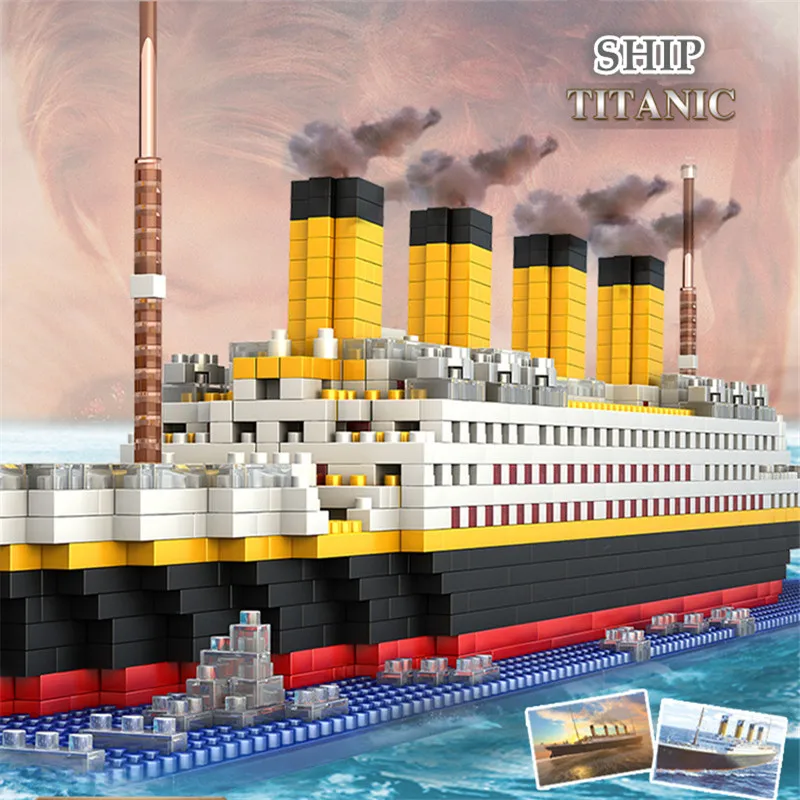 

1860 pcs ship model boat NO match RS titanic sets cruise DIY building Diamond Blocks Kit children kids toys Christmas gifts