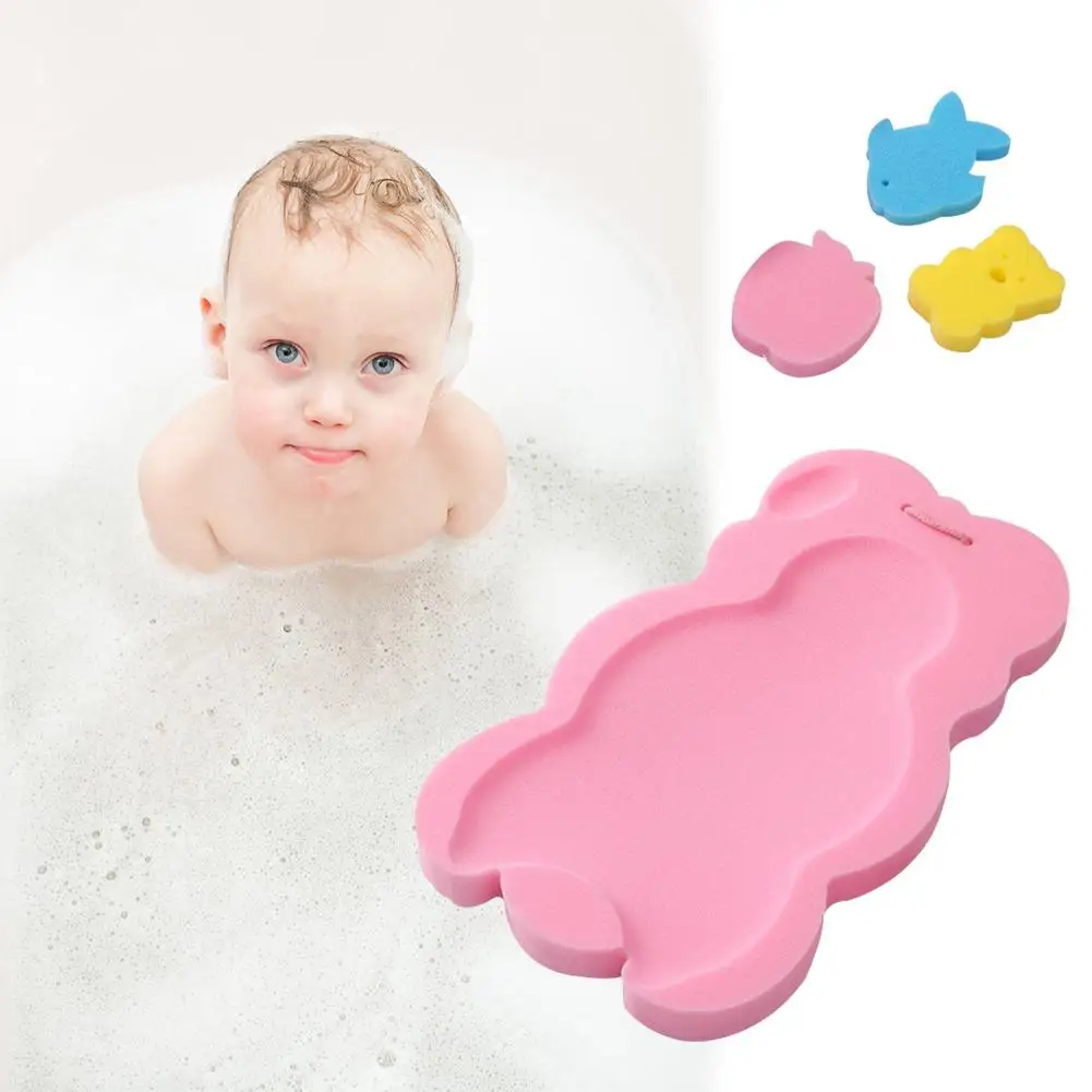 Best Baby Bath Holder Non slip Bed Infant Shower Sponge Cushion Cartoon Bath Mat Newborn Baby Shower Nets Bath Pad 3 Colors