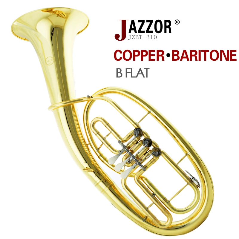 Free shipping JAZZOR JZBT 310G Professional baritone horn B Flat Gold