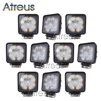 

Atreus 10Pcs 4Inch 27W High-Power 9X 3W Square LED Work Light 12V Spot DRL For 4x4 Offroad ATV Truck Tractor Driving Fog Lights
