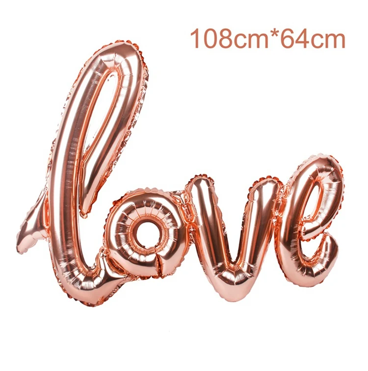 FENGRISE 1pc Giant Love Balloons Rose Gold Letter Ballon Wedding Party Decoration Valentines Day Gift Supplies Bride Foil Baloon шары воздушные воздушные шары