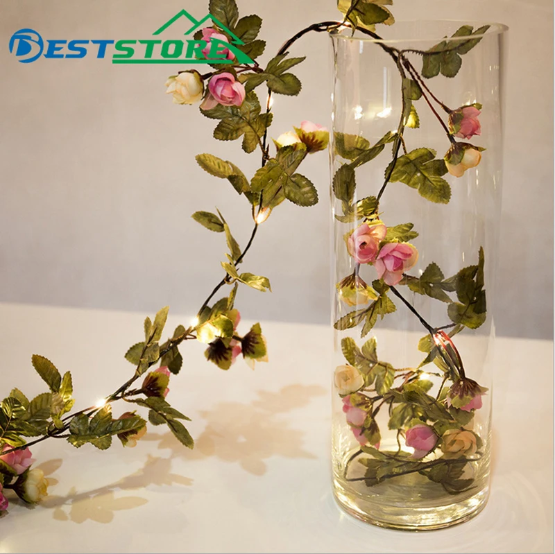 

Led Copper Wire Vines Flower Christmas Decoration Lamp String 2M Battery