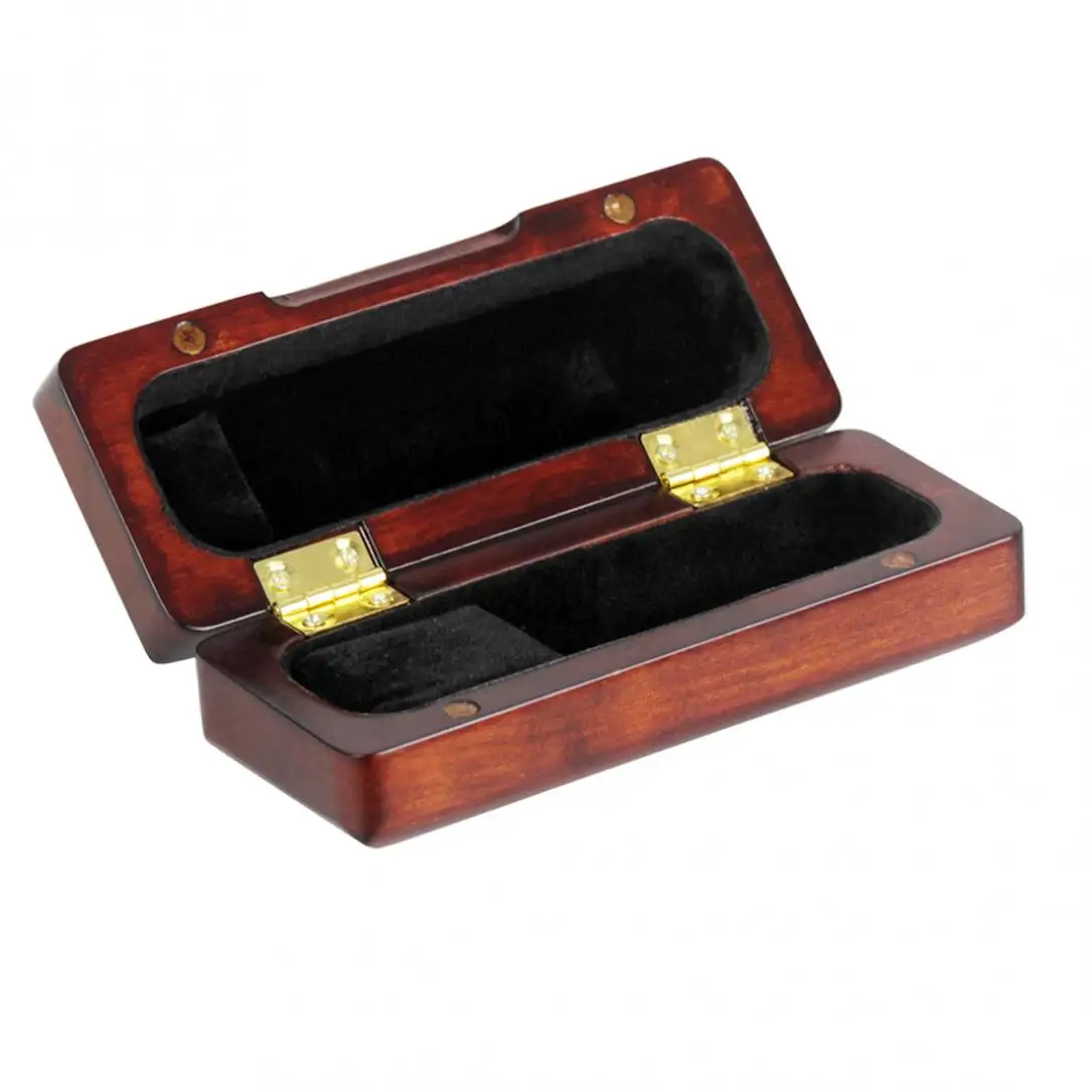 

11.3 x 4.5 x 3.7cm Lightweight Durable Portable Rosewood Saxophone Clarinet Mouthpieces Storage Box Protect Case Lining Villi