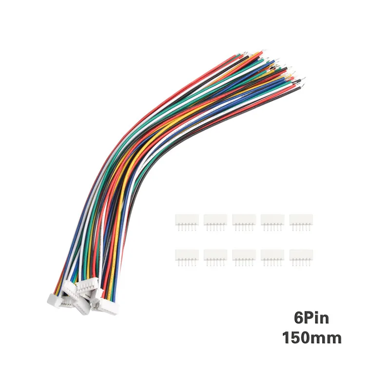 10 компл. 150 мм ZH-1.5 провода Кабельный соединитель DIY ZH-1.5 28AWG JST 2Pin-10Pin электронная линия одиночное соединение клеммные соединители - Цвет: 6Pin