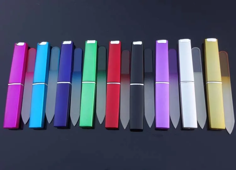 

Crystal Glass Nail File with Match HARD CASE 3 1/2" Your Choice of Colors NF009