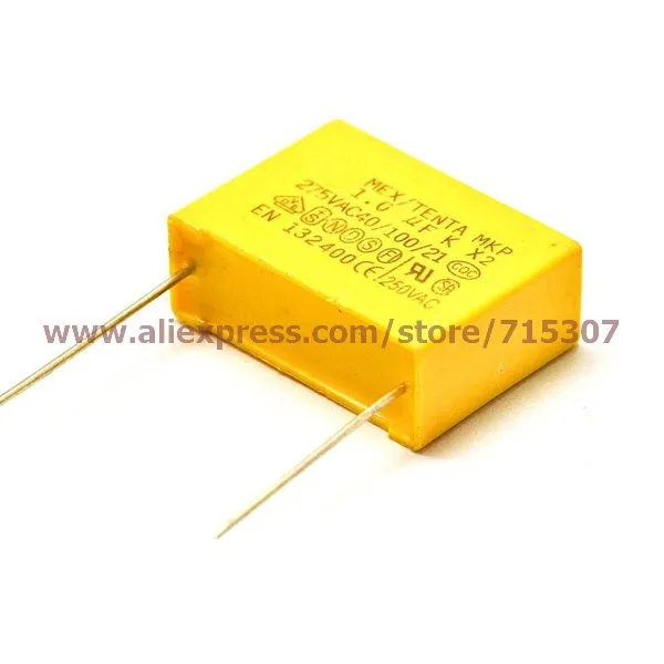 polypropylene (pp) metallized capacitor 250v 105k 1uf 1000nf lead spacing22mm