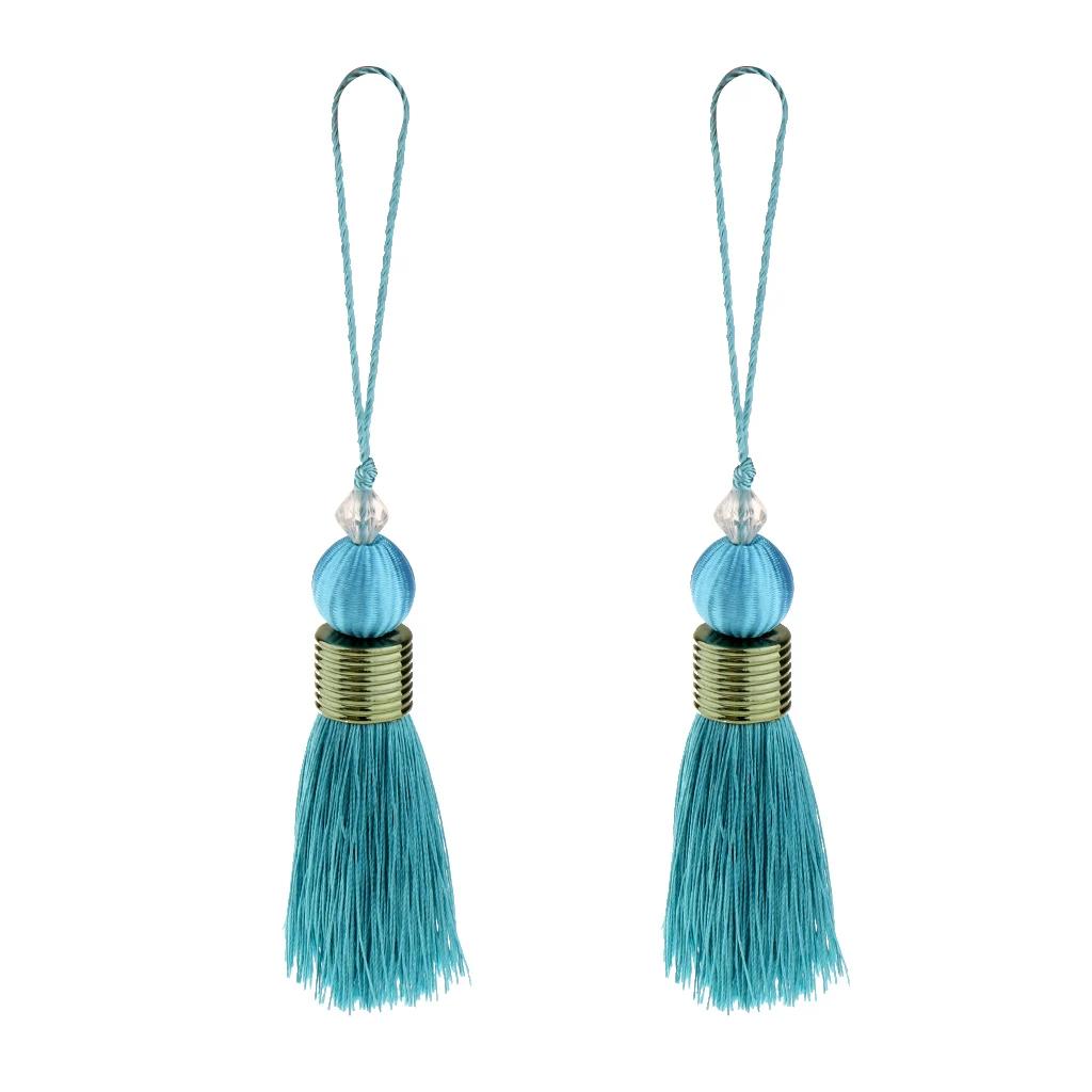 2pcs Pendant Bag Chain Key Decoration Home Decor Curtain Fashion  Long Silk Tassel DIY Window curtains Accessories