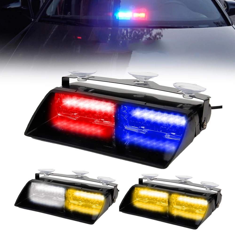 

16 LEDs 18 Flashing Modes 12V Car Truck Emergency Flasher Dash Strobe Warning Light Day Running Flash Led Police Lights