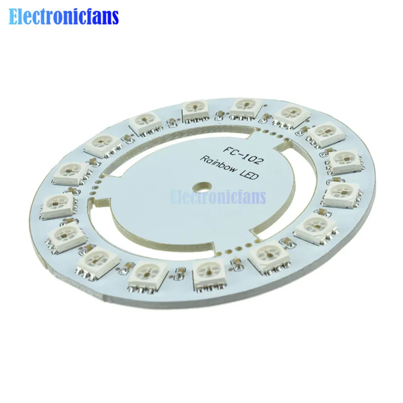 16-бит 60 мм 5 V Радуга точный WS2812 WS2811 5050 цветная(RGB) панельная светодиодная лампочка лампа круглой формы