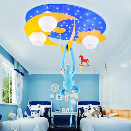Qiseyuncai Nordic Современная детская комната потолочный светильник Для мальчиков и девочек комнаты Креативный светодиодный Мультфильм светильники в виде животных - Цвет корпуса: F