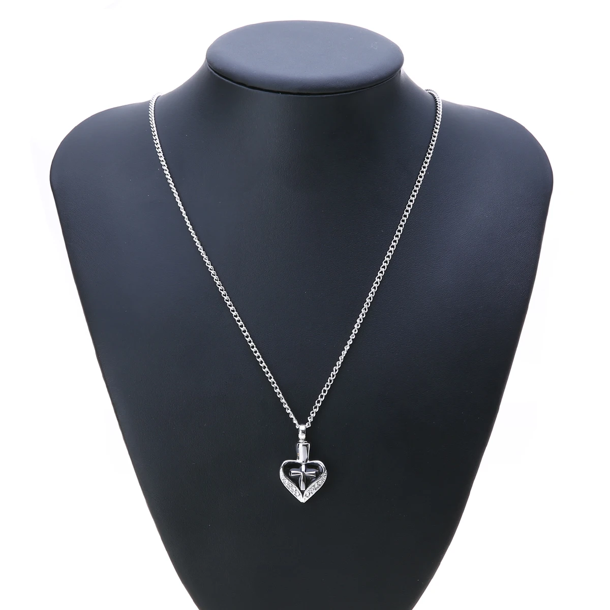 Vintage Ash Holder Mini Keepsake Necklaces Fashion Urn Cremation Crystal Cross Hearts Pendant Necklaces For Women Jewelry