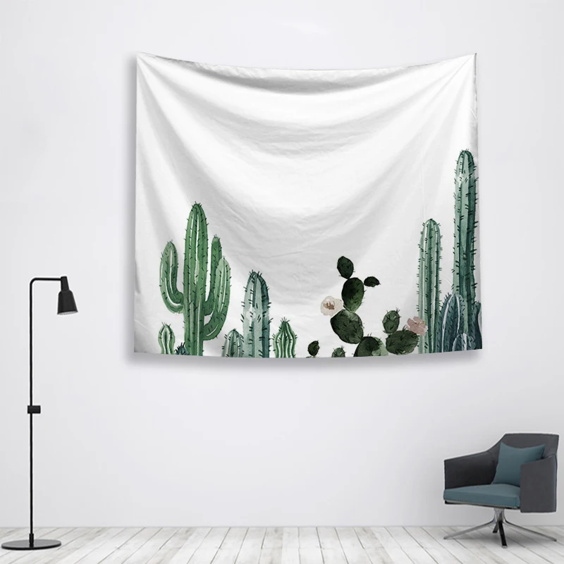 Гобелен с изображением хиппи кактуса, настенный гобелен, настенный гобелен, настенное одеяло, гобелен на окно, настраиваемый изголовье, вязаный кактус - Цвет: Cactus tapestry 7