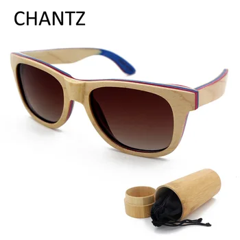 

High Quality Skateboard Wood Polarized Sunglasses Women Men Brand Designer 2018 White Frame Matel Spring Hinge Lunette De Soleil
