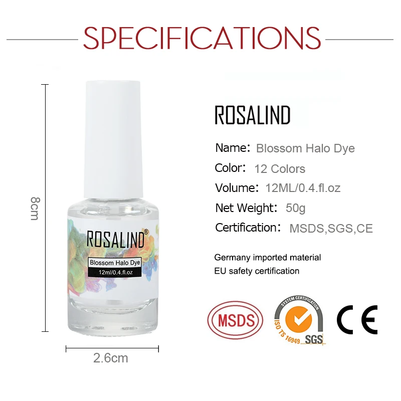ROSALIND, 12 мл, цветочный Гель-лак для ногтей, дизайн гелей, полупостоянная УФ лампа для дизайна ногтей, маникюрный гель с рисунком цветения, лак