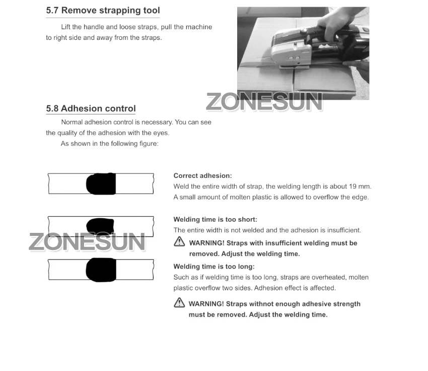 ZONESUN батарея обвязочные инструменты ручной ПП ПЭТ обвязочная машина пластиковый ремень упаковка батарея ремень Width13-16mm JD16