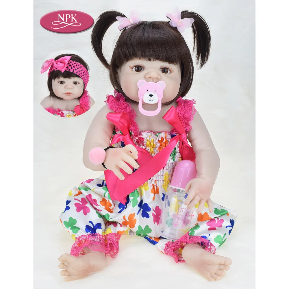 

NPK 57CM Full Body Silicone Girl Reborn Baby Doll Toy Lifelike Newborn Princess Babies Fashion Doll Bath Toy Bebe Reborn Bonecas