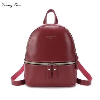 

Tonny Kizz mini backpack women multifunctional female leather crossbody bags solid color small bagpack for teenage girl hand bag