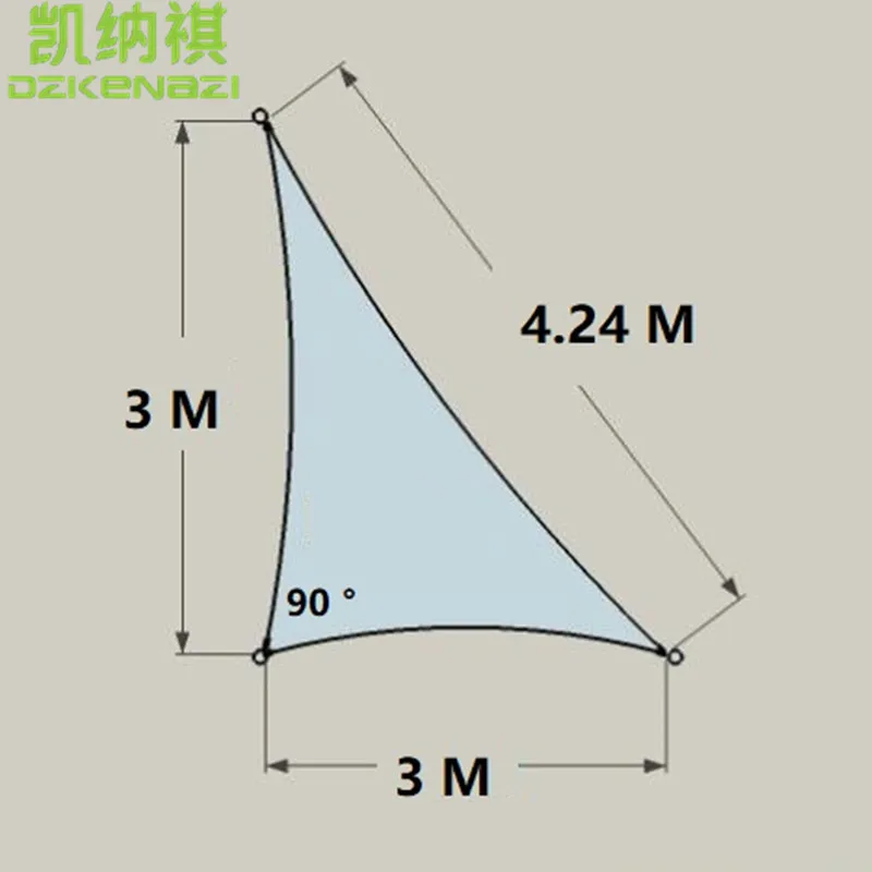 

3 x 3 x 4.24 M 95% shading rate HDPE net Right angle Patio Sun Shades Sail awning used as balcony shades
