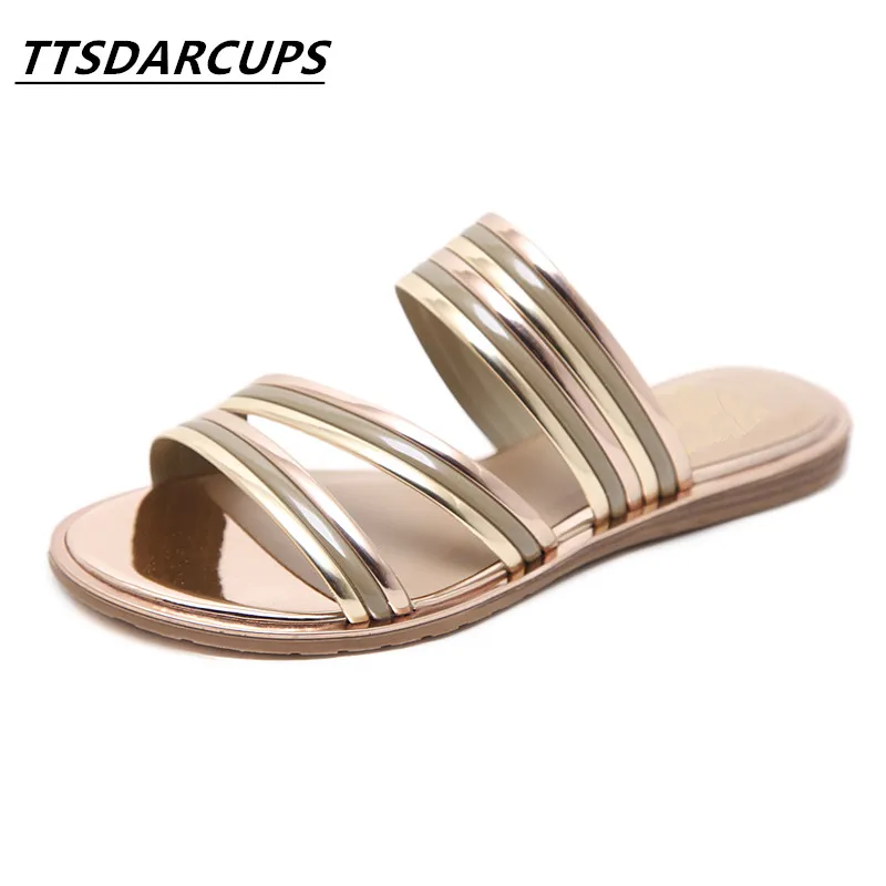 

TTSDARCUPS new shallowly sexy 36-41 yards of flat bottom women slippers Casual indoor and outdoor sandals Beach slippers female