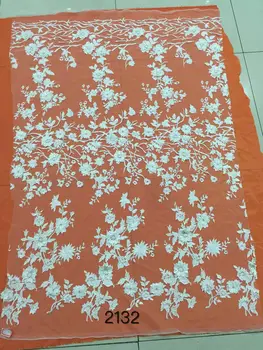 

New design embroidery lace fabric 2016 ivory french tulle lace fabric for wedding dress 15yards a lot