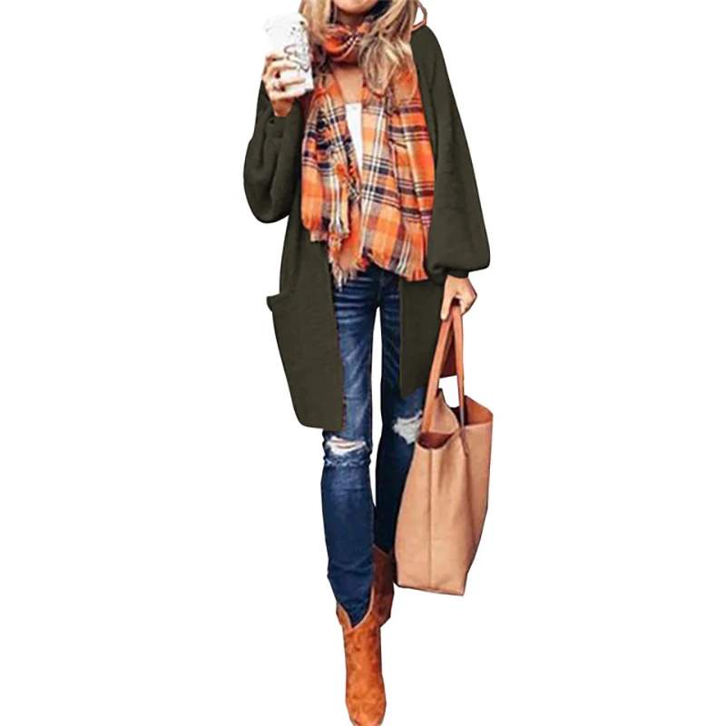 

New Cardigan Feminino Long Sleeve Knit Sweater Coat Blusas De Inverno Feminina Knit Sweater Women Winter Clothes Long Sweater