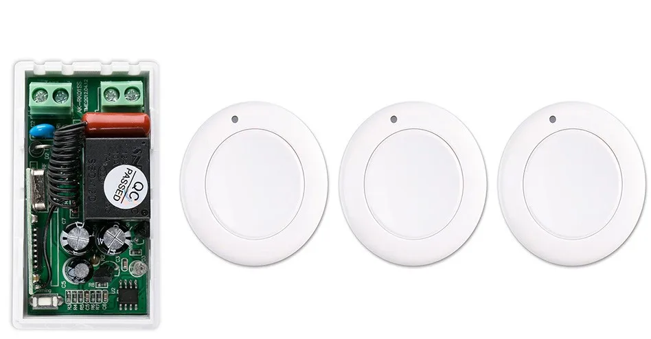 

most simple wiring New AC 220 V 1CH Wireless Remote Control Switch System Receiver & 3*White wall Panel Sticky Remote