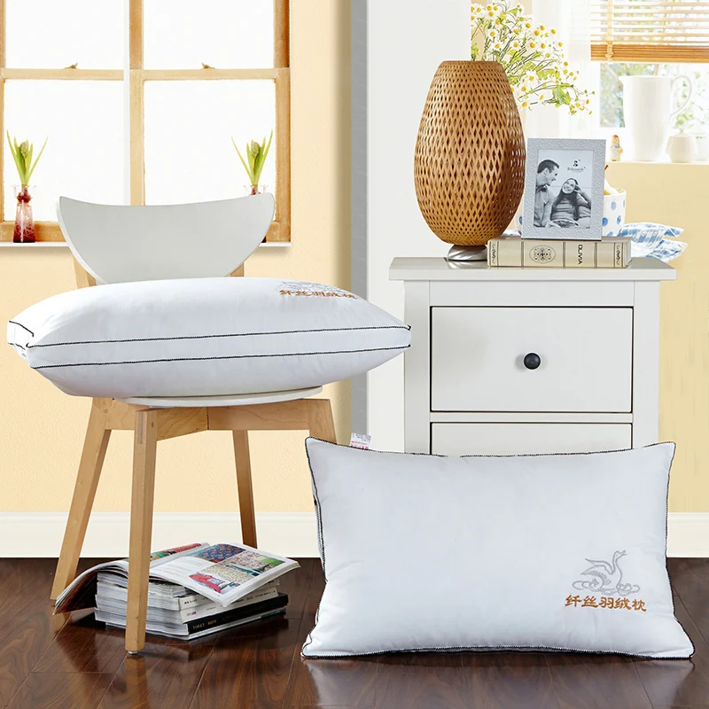 Buy Luxury white Feather pillows,size 48x74cm 100 cotton bedding pillow