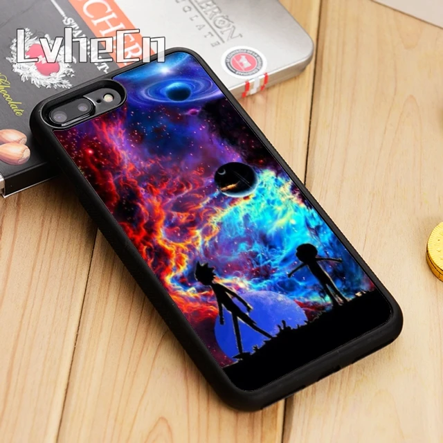 

LvheCn Rick Morty Space Phone Case Cover For iPhone 4 5 5s SE 5C 6 6s 7 8 10 X Samsung Galaxy S5 S6 S7 edge S8 S9 plus note 8