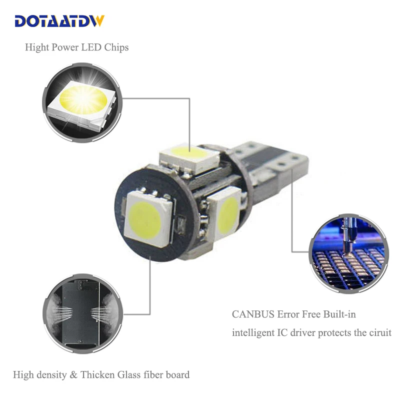 2x T10 W5W светодиодный автомобиль Canbus лампы t10 разъем лампы номерного знака светильник для Toyota Corolla Avensis Yaris Rav4 Hilux Prius