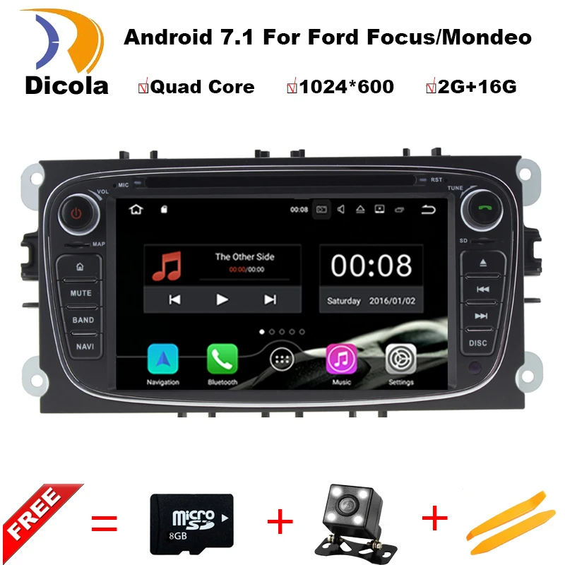 Steering Wheel 2Din For Ford Focus Mondeo font b Car b font DVD Multimedia Player Android