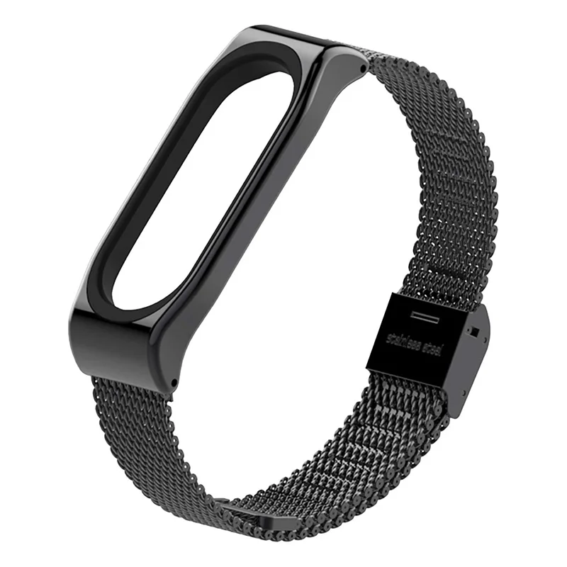 Mijobs Strap for Mi band 4 Straps Bracelet, Metal Stainless Steel Wrist Strap Replacement Band for Xiaomi 4/3