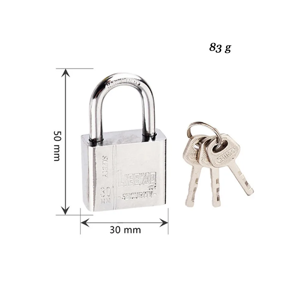 50x30mm 3 ключа из нержавеющей стали замок из нержавеющей стали долговечное использование сверхмощный высокий уровень безопасности твердый замок дверь коробка ворот замок безопасности инструмент - Цвет: 50x30mm
