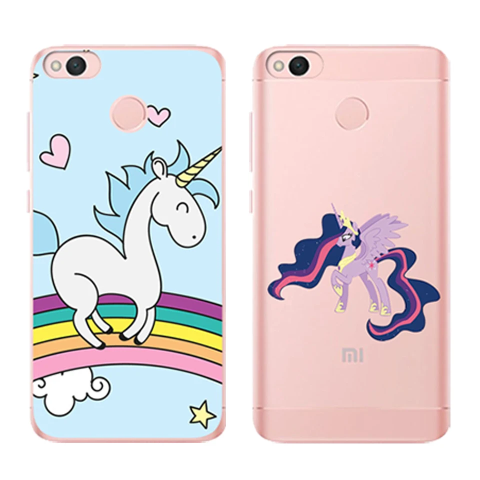 Модный чехол для телефона Xiaomi MI8 Redmi 6 6A 4 4A 4X 5A NOTE Mi6 5X единорог Радуга лошадь Мягкий