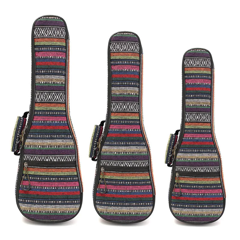 Cebra 21/23/26 pulgadas algodón nylon acolchado bajo portátil Guitarras funda Ukuleles caja Guitarras ra cubierta mochila con doble correa Cebra 21/23/26 pulgadas algodón nylon acolchado bajo portátil Guitarras funda Ukuleles caja Guitarras ra cubierta mochila con doble correa