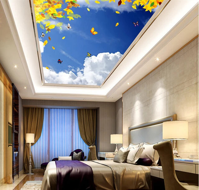 Benutzerdefinierte 3D decke tapete. Schöne sky Ahorn wandbilder für ... Benutzerdefinierte 3D decke tapete. Schöne sky Ahorn wandbilder für ...