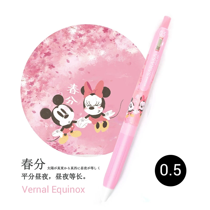 4 Pens Set Japan Zebra JJ15 Gel Pen Kawaii Cartoon Mickey Limited 0.5mm Pens for School Cute Minnie Stationery Set Gift