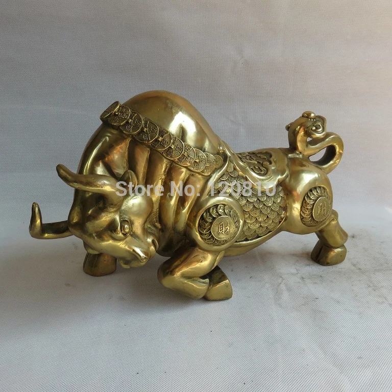 

Lucky cow cow Vaughan copper ingots zodiac cow Wall Street corporate feng shui bronze ornaments statue
