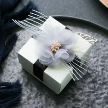 50 шт., для свадьбы, заказ, имя даты на ленте, зеленая пряжа, цветок, уникальный квадратный, персонализированные подарочные коробки для гостей