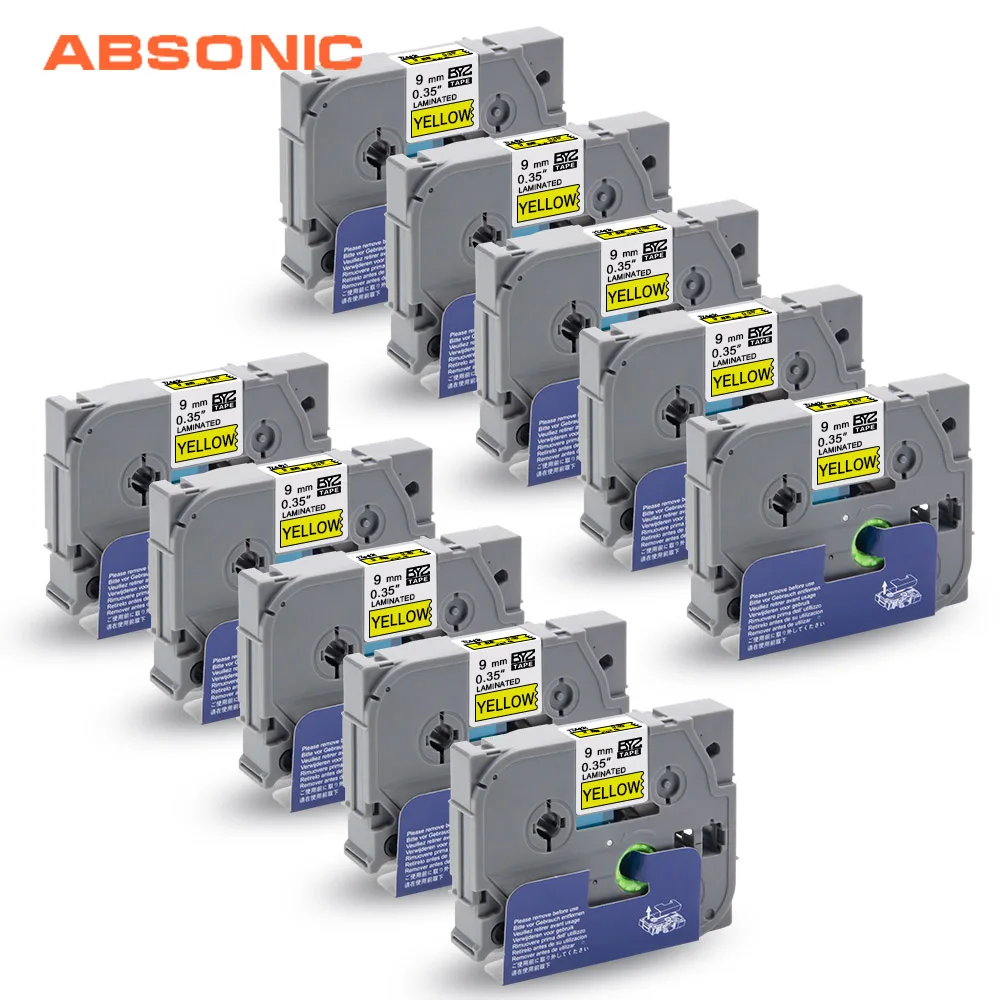 Absonic TZe 621 картридж лента для Brother Labeler 9 мм TZ621 ламинированная этикетка P Touch Label Maker
