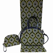 3 шт./компл. воск для батика сумка набор, Высококачественная африканская Женская сумочка с 6 ярдов гарантия африканская парафинированная ткань принты ткань J906-7