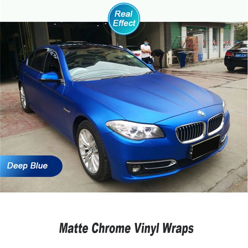 High Quality Matte Chrome Blue Green Grey Vinyl Wrap Film Roll Bubble Free For Car Styling