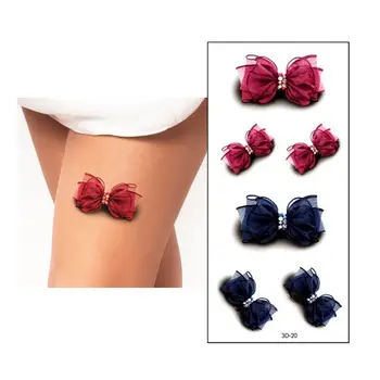 

10Pc 3D Temporary Tattoos Body Art Sleeve Stickers Glitter Removal Fake Colorful Bowknot Diamond Design Tatoo For Body Painting