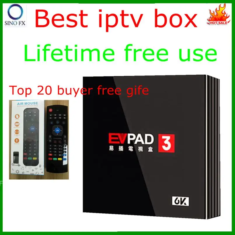  New Version EVPAD3 media player IPTV lifetime free for Korean Japan USA CANADA SG NZ AU Evpad 3 upd